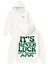 Its Never Luck Tasarım Baskılı Oversize Beyaz Kapüşonlu Sweatshirt 1