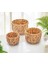 3'lü El Yapımı Doğal Hasır Yuvarlak Saksı Seti, Hasır El Yapımı Yuvarlak Örgü Saksı 3'lü Set, Rattan Saksı Seti, (22CM*15CM-18CM*13CM-14CM*11CM) 4