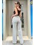 Gri Yüksek Bel Kumaş Pantolon MG2285 4