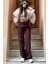 Bordo Yüksek Bel Kumaş Pantolon MG2284 8