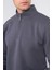 Çetinkaya Mentality 3907 3 Ip Dik Yaka Düz Koyu Gri Sweatshirt 3