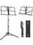 Metal Nota Sehpası, Taşınabilir, Yüksekliği Ayarlanabilir, Üç Ayaklı Tripod ve Nota Dosyası, Kullanımı, Uzun Ömürlü, Siyah 2