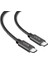 Solid 100W 5A Type C To Type C Pd 2.0 5 Gbps 25 cm Hızlı Şarj ve Data Kablosu Halat Örgülü Space Gray Tct-25 3