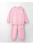 Kız Çocuk Pamuklu Pembe Sweatshirt Eşofman Alt-Üst Takım 2
