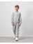 Erkek Çocuk Pamuklu Gri Basic Yazı Baskılı Sweatshirt Eşofman Alt-Üst Takım 1
