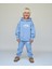 Unisex Çocuk Pamuklu Mavi Laciel Baskılı Kapüşonlu Sweatshirt ve Eşofman Alt Takım 1