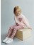 Kız Çocuk Pamuklu Pembe Kalp Desenli Sweatshirt ve Çiçekli Tayt Takım 1