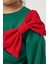 Kız Çocuk Pamuklu Yeşil Üst Kırmızı Tüllü Kurdele Detaylı Yeni Yıl Takımı 6