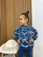 Kız Çocuk Pamuklu Lacivert Fiyonk Desenli Sweatshirt ve Volan Paça Eşofman Takımı 7