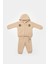 Bebek Pamuklu Bej Kapüşonlu Ayıcık Baskılı Eşofman Takımı - Iki Parça 1