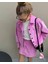 Kız Çocuk Pamuklu Fuşya Ceketli Etek Takım - Düğme Detaylı Crop Ceket 3