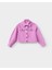 Kız Çocuk Pamuklu Fuşya Ceketli Etek Takım - Düğme Detaylı Crop Ceket 5