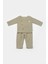 Bebek Pamuklu Bej Kuzu Nakışlı Müslin Takım – Düğmeli Üst ve Pantolon 1