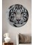 Dekoratif Ahşap Yuvarlak Tablo Beyaz Kaplan 1