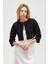 Kayla, Düz Örgü, Kadın Kısa Triko Hırka - Siyah 2