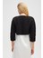 Kayla, Düz Örgü, Kadın Kısa Triko Hırka - Siyah 7