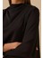 Kadın Dik Yaka Drape Detaylı Bluz 0004 Siyah 3