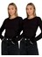 Kadın Uzun Kollu Bisiklet Yaka Penye Body 2'li Set 1