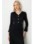 Kadın Süs Düğmeli Piliseli Bluz 3913 Siyah 2