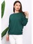 Zümrüt Yeşili Bisiklet Yaka İki İplik Sweatshirt 1