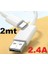 Xıaomi Uyumlu Type C Şarj ve Data Kablosu 2 Metre 2.4A 2.4 Amper Beyaz 2