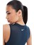 Pro Women's Mesh Tight Fit Tank Top Kadın Transparan Spor Bustiyer Petrol Mavisi 3