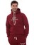 Bordo Şık Içi Polarlı Erkek Eşofman Takımı Paça Lastikli Cepli Kapüşonlu Nakış Detaylı Compact Takım 3