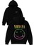 Nırvana Emoji Tasarım Baskılı Oversize Siyah Kapüşonlu Sweatshirt 1