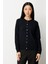 Kadın Renkli Düğmeli Sıfır Yaka Triko Hırka 65921 Siyah 1