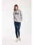 Kadın Kabartma Baskılı Oversize Sweatshirt 1