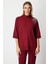 Kadın Omzu Zincir Işlemeli Triko Kazak 65381 Bordo 1