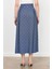 Kemer Detaylı Kloş Kot Etek-Mavi 7