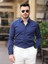 Süper Slim Fit (Dar Kalıp ) Gizli Düğmeli Pamuk Saten Gömlek 1