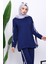 Lacivert Kol Bağlamalı Tunik Pantolonlu Takım 3