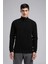 Luke Erkek Dik Yaka Sweatshirt Siyah 2