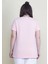 Kadın Büyük Beden Pembe Pamuklu Kumaş V Yaka Bluz 3