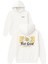Feel Good Tasarım Baskılı Oversize Beyaz Kapüşonlu Sweatshirt 1