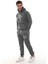 Koyu Gri Melanj Polarlı Erkek Eşofman Takımı Paça Lastikli Cepli Kapüşonlu Nakış Detaylı Compact Takım 3