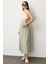 Önden Düğmeli Kemer Detay Etek-Su Yeşili 4