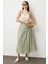 Önden Düğmeli Kemer Detay Etek-Su Yeşili 5