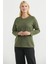 Yuvarlak Yaka Uzun Basic Triko Kazak - Yeşil 3