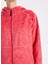 D5WL-SWT3583 Kırmızı Kapüşon Yaka Basic Düz Kadın Polar Sweatshırt 4