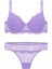 Anna 2736 Dantelli Dekolte Sütyen ve Külot Takımı- Dolgusuz Lila 1