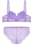 Anna 2736 Dantelli Dekolte Sütyen ve Külot Takımı- Dolgusuz Lila 2