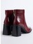 Bordo Kadın Topuklu Bot Block-Bella 3
