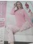 Uzun Kollu Pembe Kadın Pijama Takımı 1