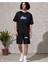 Erkek Baskılı Ikili Şort Takım - Siyah 1