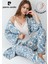 Kadın Modal Kutulu 3 Parça Desenli Sabahlık & Pijama Takımı Set L1.PC.907.7.001 1