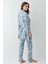Kadın Modal Kutulu 3 Parça Desenli Sabahlık & Pijama Takımı Set L1.PC.907.7.001 4