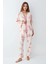 Kadın Modal Kutulu 3 Parça Desenli Sabahlık & Pijama Takımı Set L1.PC.905.8.001 5